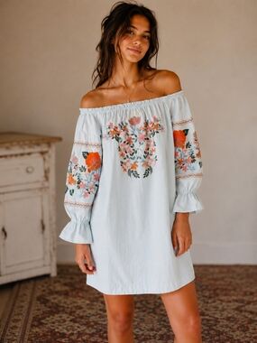 princess polly baby blue dress Carmen Caftan | Chic Short Caftans  Luxe Boho Beach & Resort Wear